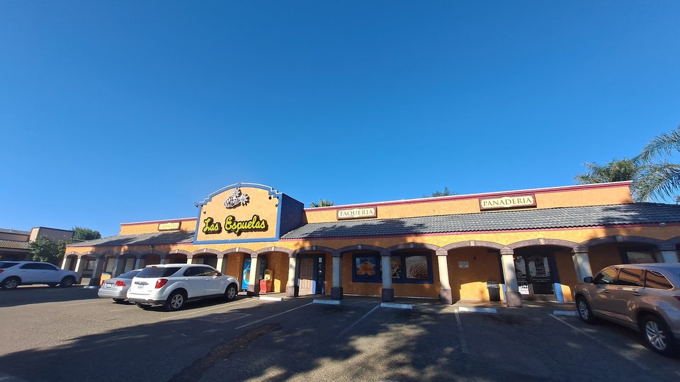 Mexican restaurant dining room with tables and chairs