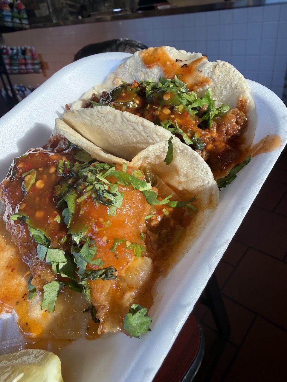 Spicy Street Tacos with Cilantro and Salsa